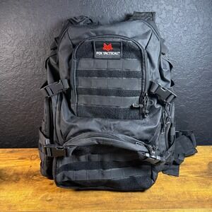 Fox Tactical Black Tactical Backpack Military MOLLE Gear Bag